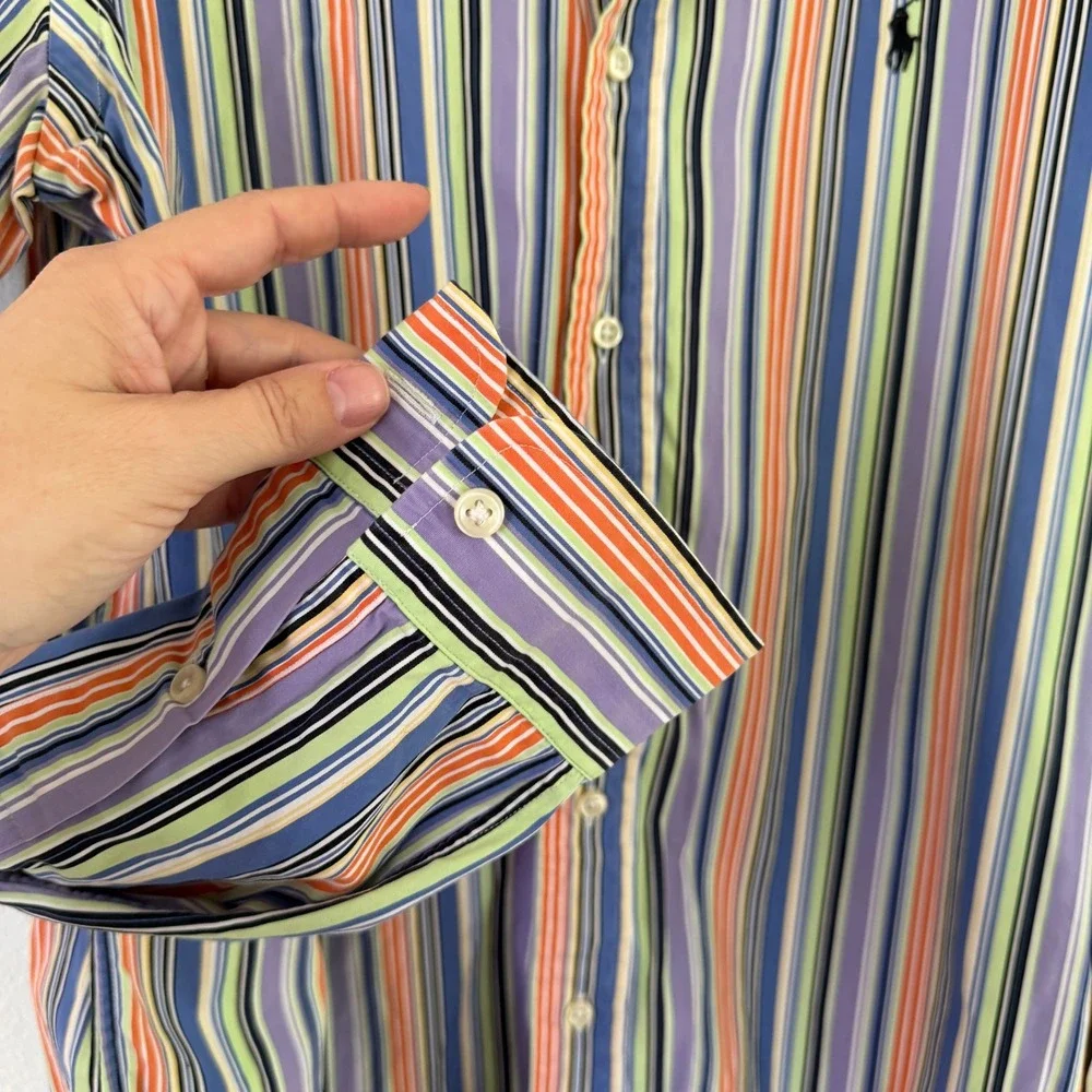 Polo Ralph Lauren Westerton Custom Fit Striped Shirt Mens Medium Cotton